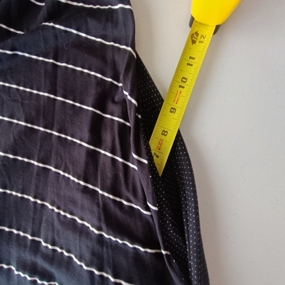 Alembika Black and White Striped Polka Dot Maxi Dress Cotton Viscose Size 8 - Picture 9 of 12